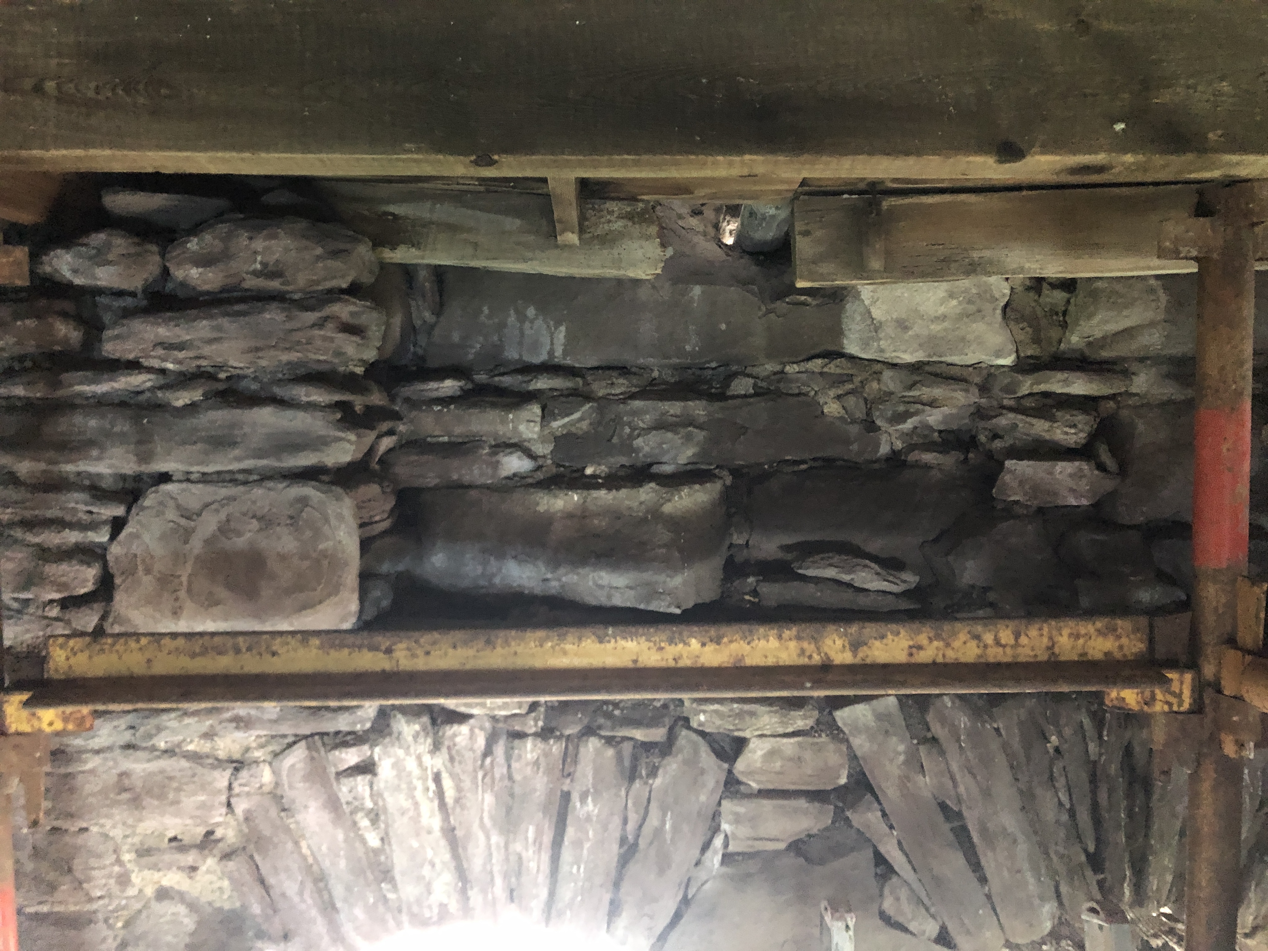 north side and collapsed stones