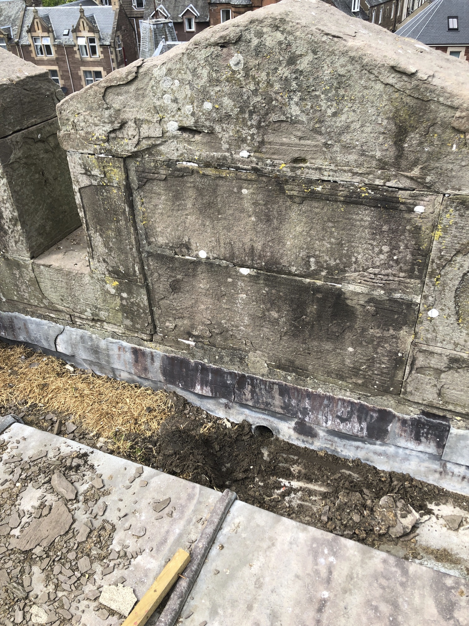 trough and outlet (leak)